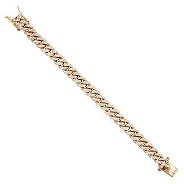 Diamond Cuban Link Bracelet in 14k Yellow Gold 7 Ctw